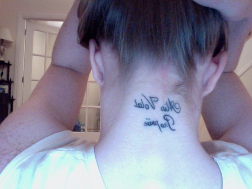 Alis Volat Propriis - "She flies with her own wings". This is a tattoo that 