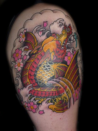 Koi dragon tattoo dragon tattoo japanese tattoo cherry blossom tattoo water