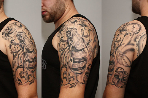 mechanical tattoos. Mechanical Bee Tattoo