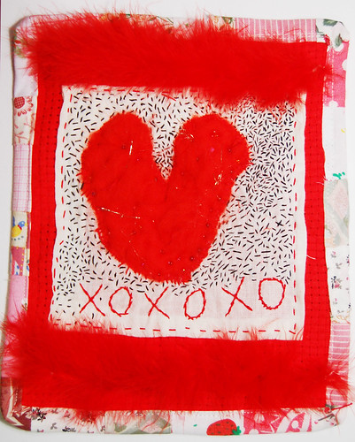 XOXO I Love You – mini art quilt