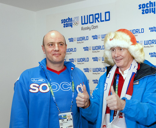 Was the fancy hat part of the secret deal Vancouver cut with the Russians to win the 2010 Winter Olympics? Vancouver 2010 chief John Furlong tours Sochi World, Russky Dom