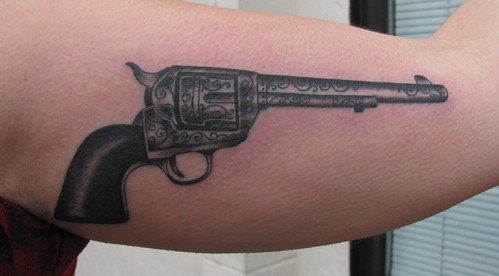 revolver tattoos. Revolver Gun Tattoo