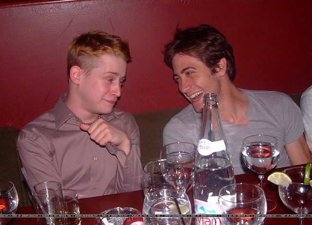 MACAULY CULKIN and Jake Gyllenhaal at 22nd Anniversay Party for Club Lotus, 2002.