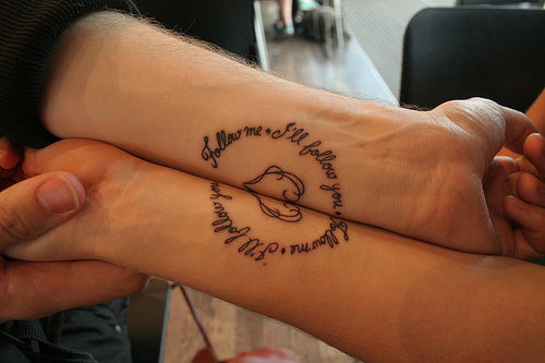 friendship tattoos on feet. friendship tattoo