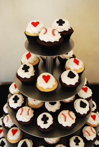 2010 Baseball Wives Association Autism Fundraising Event Casino themed cupcake tower