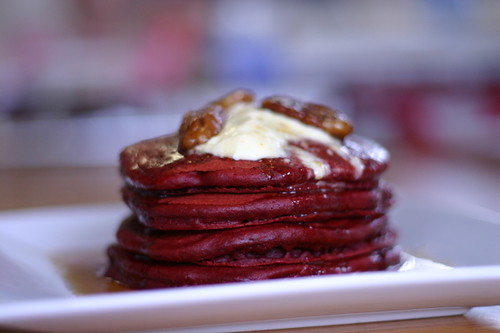 Red Velvet Pancakes from thebreakfastcook.com