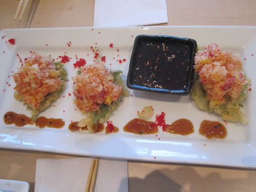 Fried shiso leaf with spicy tuna at Mikasa