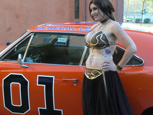 Slave Leia and The General Lee by xomiele