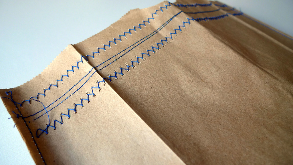 stitched paper bag detail
