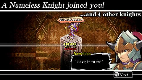 Knights in the Nightmare PSP: nameless knight