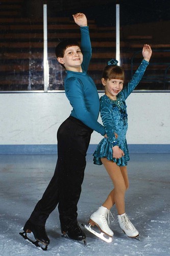 Will (11) and Christina (6) in their first skating (including pairs skating) experience, 1996.