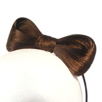 lady gaga hair bow headband. Dark Brown Hair Bow Like Lady
