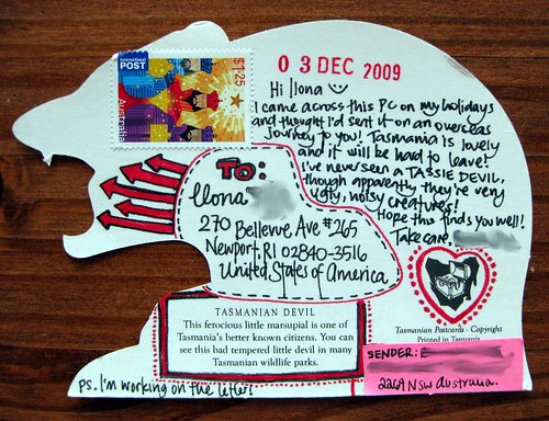 Die-cut Tasmanian Devil Postcard