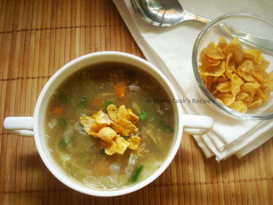 Vegetable Soup with Cornflakes