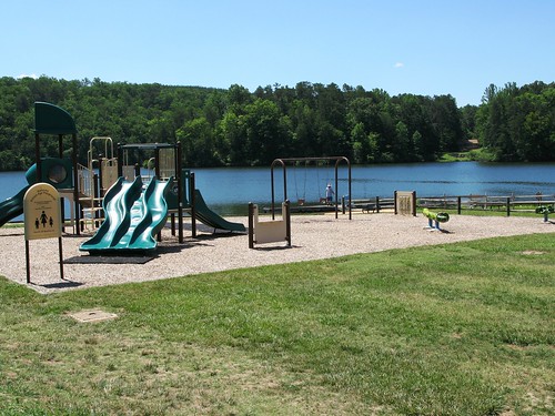 Our great playground! If you look across the lake, you can see some of the buildings at the Holiday Lake 4-H Educational Center