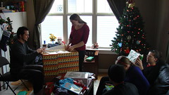 Jon & Clare Opening a Gift from Santa