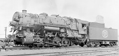 Indiana Harbor Belt 3 cylinder 0-8-0 steam locomotive switcher # 100 in 1950.