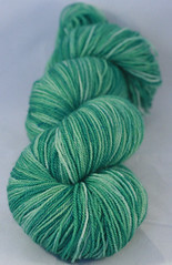 Varigated greens on Lindy BFL sock 100g *REDUCED*