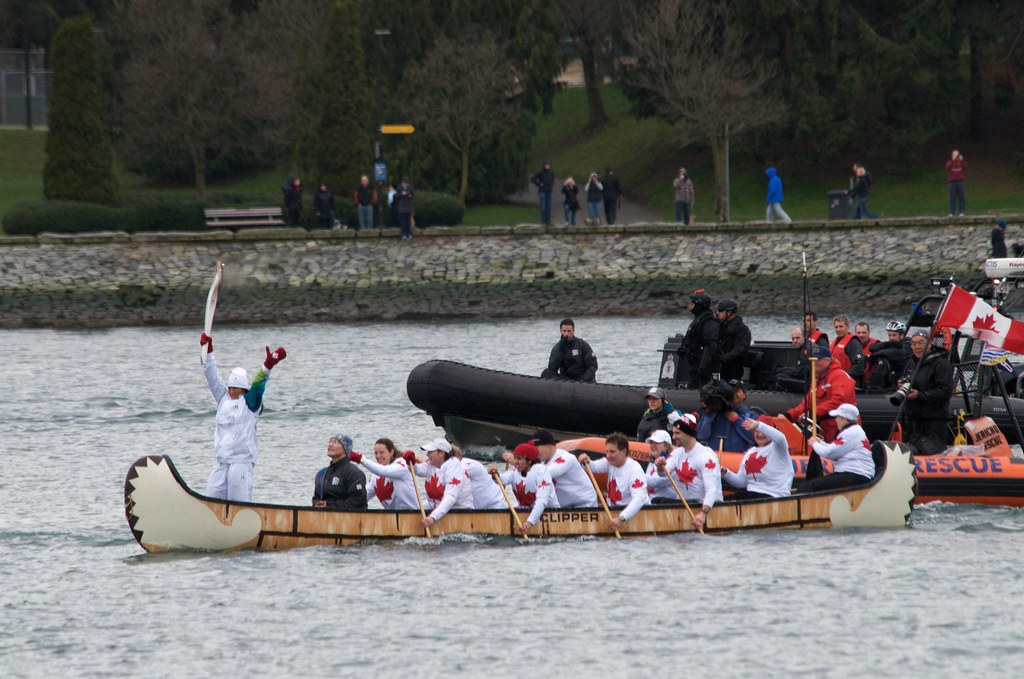 The Torch on a Traditional Canoe in False Creek