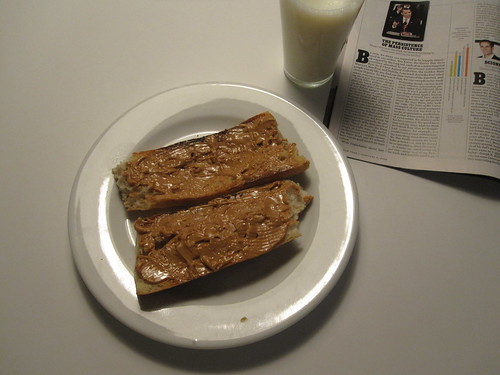 Toasted and baguette, milk
