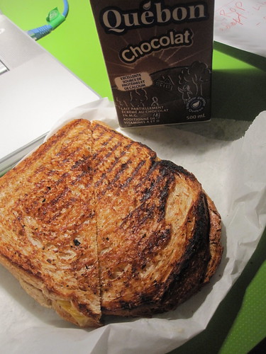 Grilled cheese and chocolate milk from pasta Café - $5