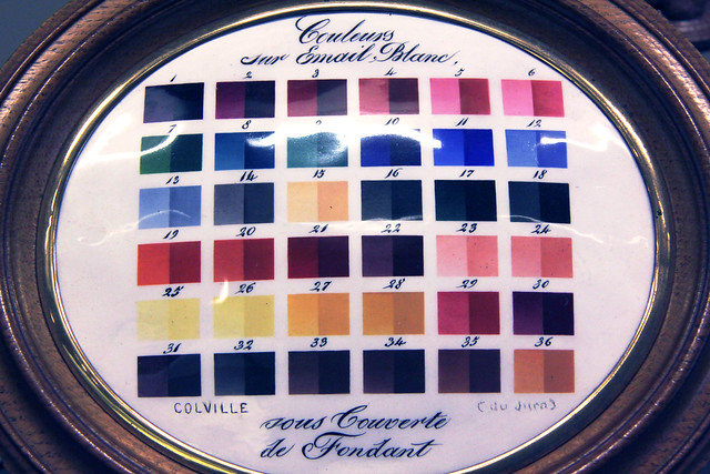 Palette of colours for porcelain by Colville, c. 1850