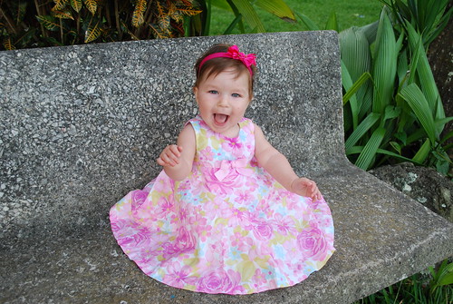 In her Easter dress!