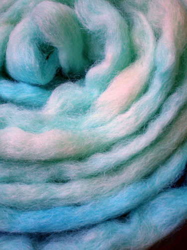 Kool-Aid Dyed White Carded Sliver (Wool)