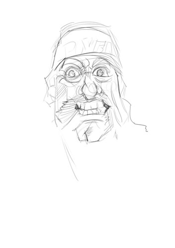 digital sketch of Hulk Hogan - 1