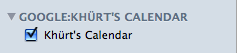 View of Google Apps calendar in iCal
