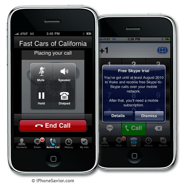 iPhone 3G Calls With Skype 2.0