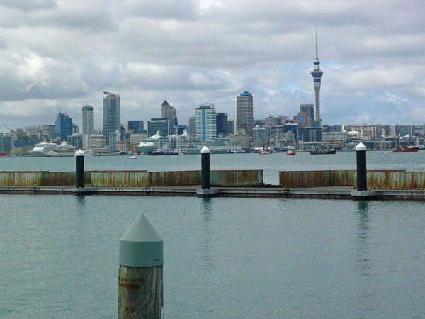 view of downtown Auckland off the back of Karma