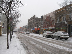 A snowy scene on Liberty Street
