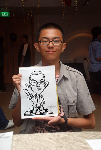 caricature live sketching for birthday party 220110 - 17