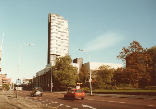 Oxford Road and Maths Tower, Manchester 1984