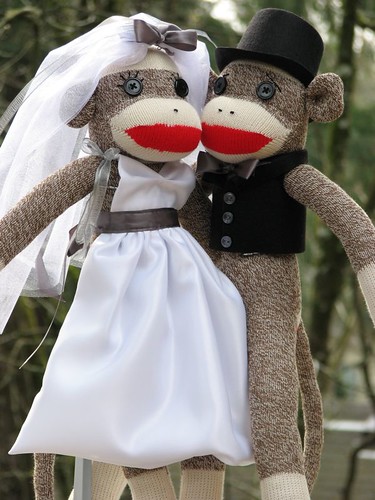Monkeys in wedding dress