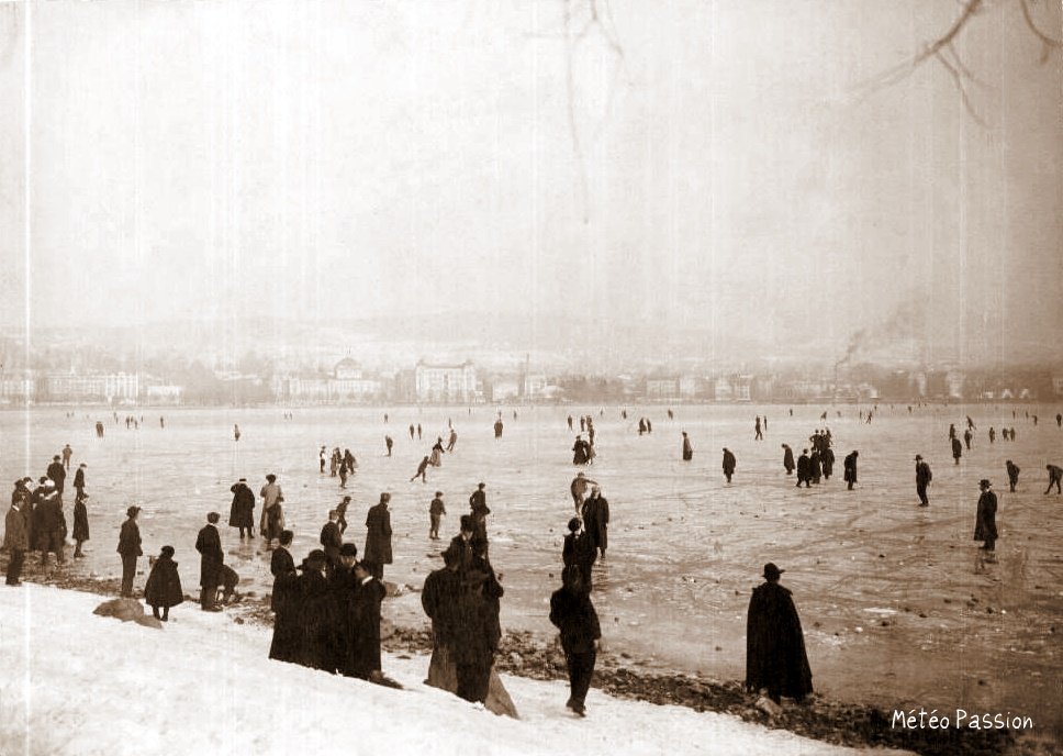 lac de Zurich gelé en février 1907