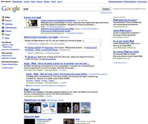 New Google Search Results page layout