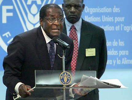 President Robert Mugabe of Zimbabwe speaking at the 60th anniversary conference of the United Nations Food Programme. by Pan-African News Wire File Photos