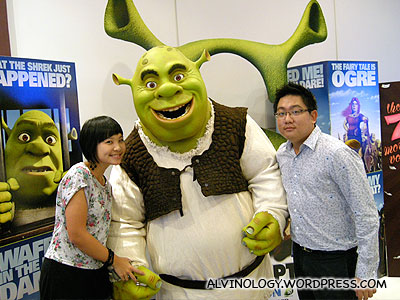 Shrek looks really scared of us...