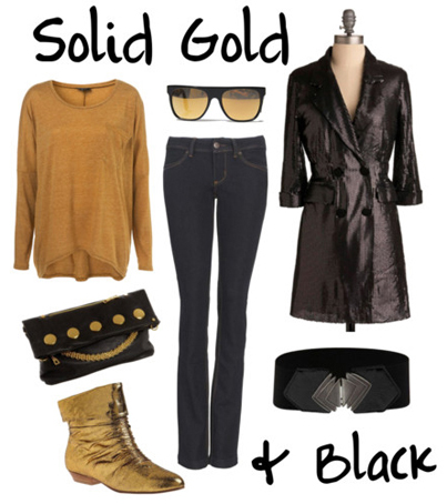 Polyvore: Solid Gold & Black