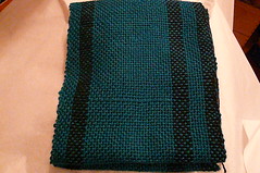 Mom's Teal Woven Scarf pic 2