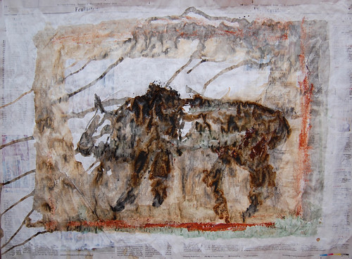 hans ast, tier, 2010, l, acryl, tusche, bleistift, sojasoe auf zeitungspapier, 50 x 68 cm_02