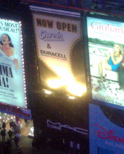 Times Square Charmin and Duracell Ad