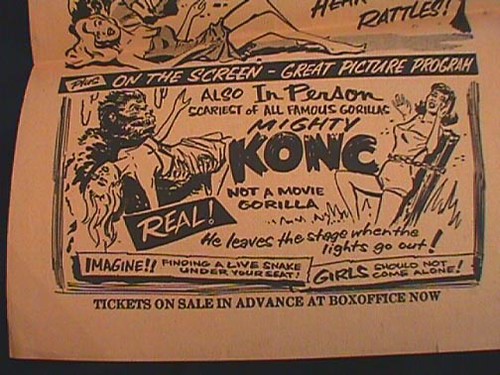 THE MAD DOCTOR MORRIS AND HIS DUNGEON OF DEATH Flyer featuring MIGHTY KONG