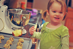 helping mom make cookies...