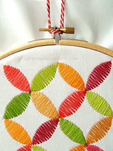 Fruity geometric embroidery