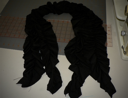 black jersey scarf scrunch elastic finished
