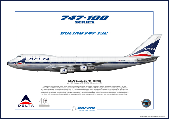 Delta Air Lines Boeing 747-132 N9896