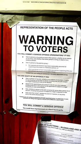 Cartel electoral en un colegio de Londres 
